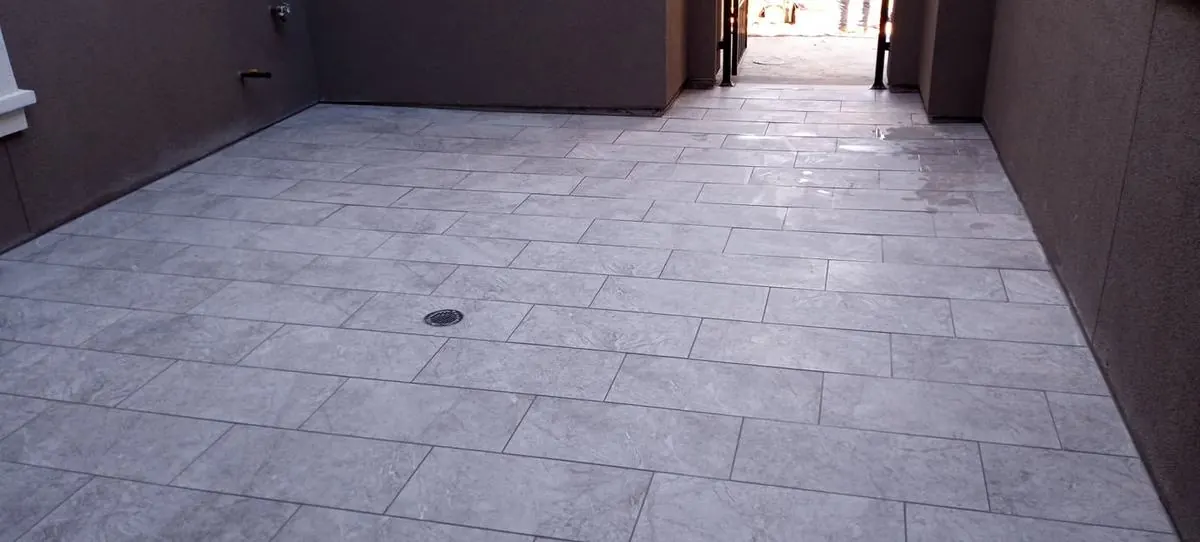 Porcelain tile patio