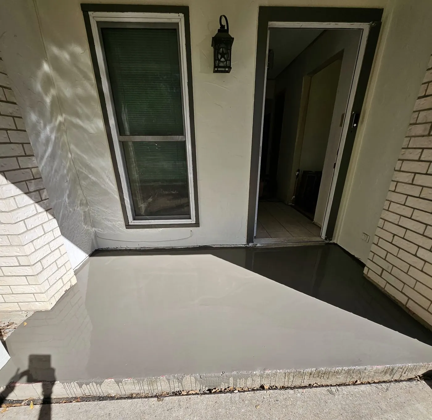 During: Base leveled and ready for tile